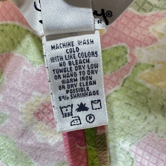 Lilly Pulitzer Vintage Captis Pants Size 12 Alligator Floral Print Textured Bows - Picture 4 of 11